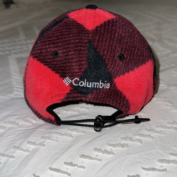 EUC Unisex Columbia Buffalo Plaid Ball Cap Red Black One Size - Picture 2 of 4